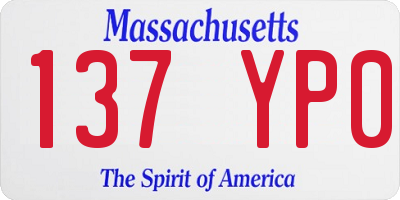 MA license plate 137YP0