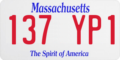 MA license plate 137YP1