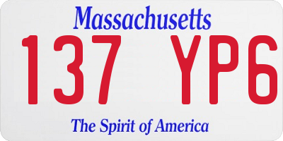 MA license plate 137YP6