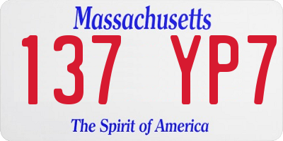 MA license plate 137YP7