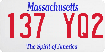 MA license plate 137YQ2