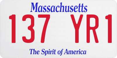 MA license plate 137YR1