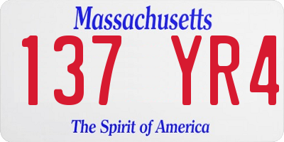 MA license plate 137YR4