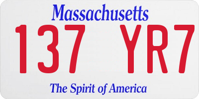MA license plate 137YR7
