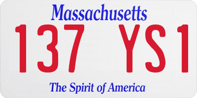MA license plate 137YS1