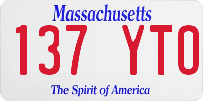 MA license plate 137YT0