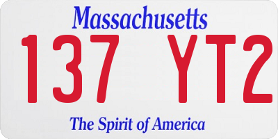 MA license plate 137YT2