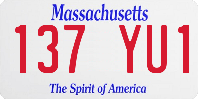 MA license plate 137YU1