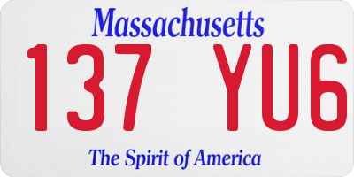 MA license plate 137YU6