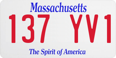 MA license plate 137YV1