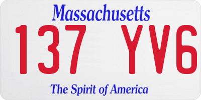 MA license plate 137YV6