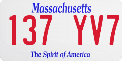 MA license plate 137YV7