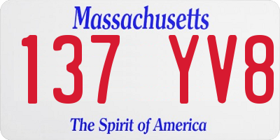 MA license plate 137YV8