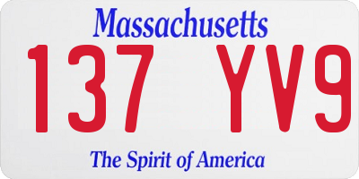 MA license plate 137YV9