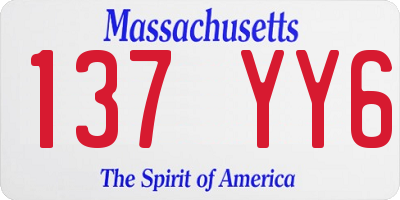 MA license plate 137YY6