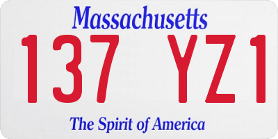 MA license plate 137YZ1