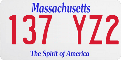 MA license plate 137YZ2