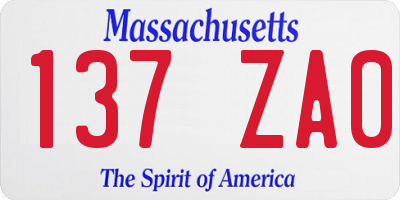 MA license plate 137ZA0