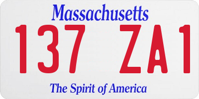 MA license plate 137ZA1