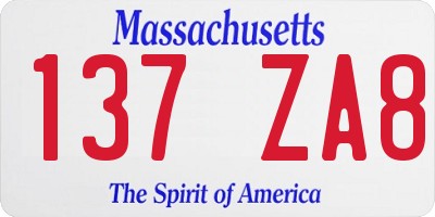 MA license plate 137ZA8