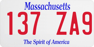 MA license plate 137ZA9