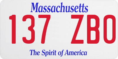 MA license plate 137ZB0