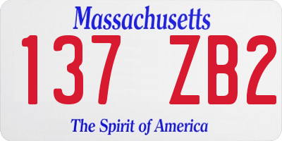 MA license plate 137ZB2