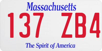 MA license plate 137ZB4