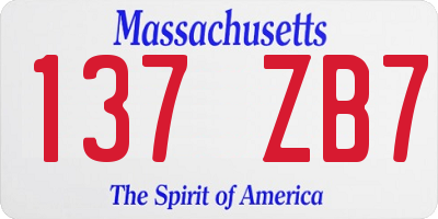 MA license plate 137ZB7