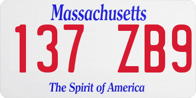 MA license plate 137ZB9