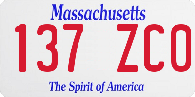 MA license plate 137ZC0
