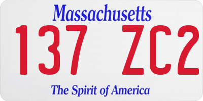 MA license plate 137ZC2