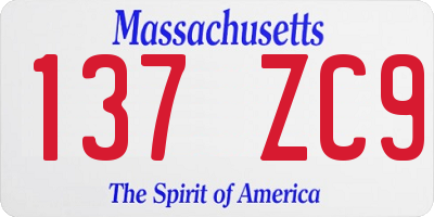 MA license plate 137ZC9