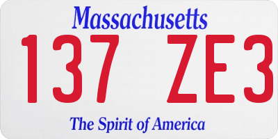 MA license plate 137ZE3