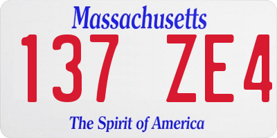 MA license plate 137ZE4