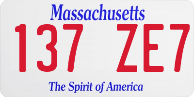 MA license plate 137ZE7