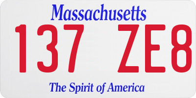 MA license plate 137ZE8