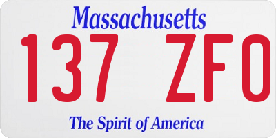MA license plate 137ZF0