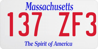 MA license plate 137ZF3