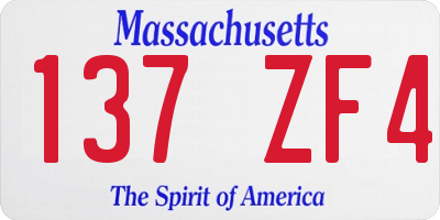 MA license plate 137ZF4