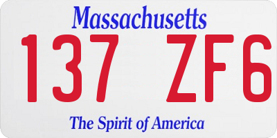 MA license plate 137ZF6