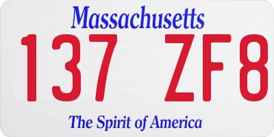 MA license plate 137ZF8