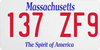 MA license plate 137ZF9