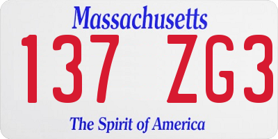MA license plate 137ZG3