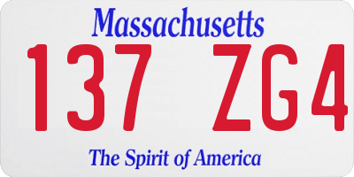 MA license plate 137ZG4