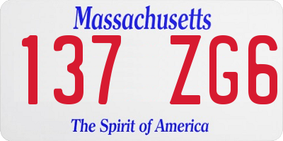 MA license plate 137ZG6