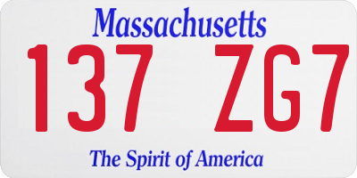 MA license plate 137ZG7
