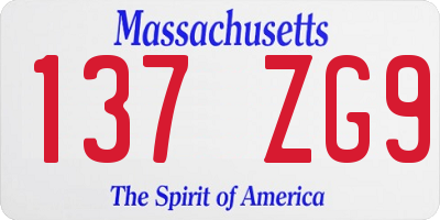 MA license plate 137ZG9