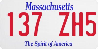 MA license plate 137ZH5