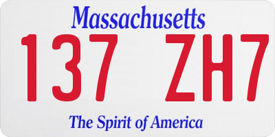 MA license plate 137ZH7